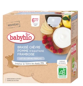 Babybio Gourde Brassé Chèvre Pomme Framboise