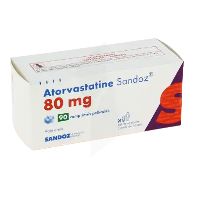 Atorvastatine Sandoz 80 Mg, Comprimé Pelliculé Sécable à Bordeaux