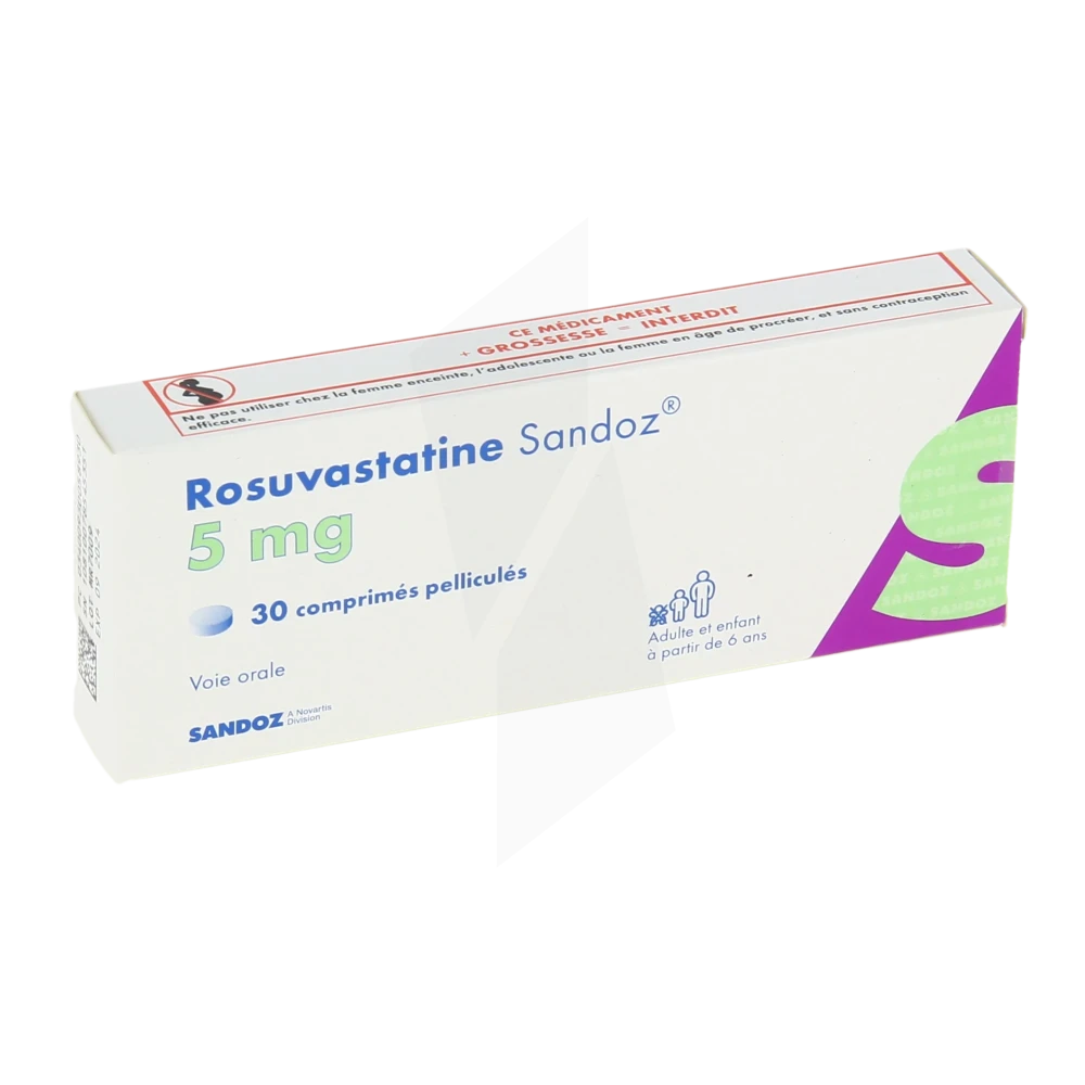 Rosuvastatine Sandoz 5 Mg, Comprimé Pelliculé