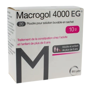 Macrogol 4000 Eg 10 G, Poudre Pour Solution Buvable En Sachet