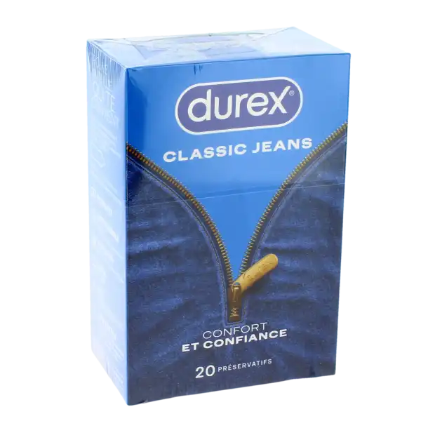 Durex Classic Jeans Préservatif Lubrifié Etui/20