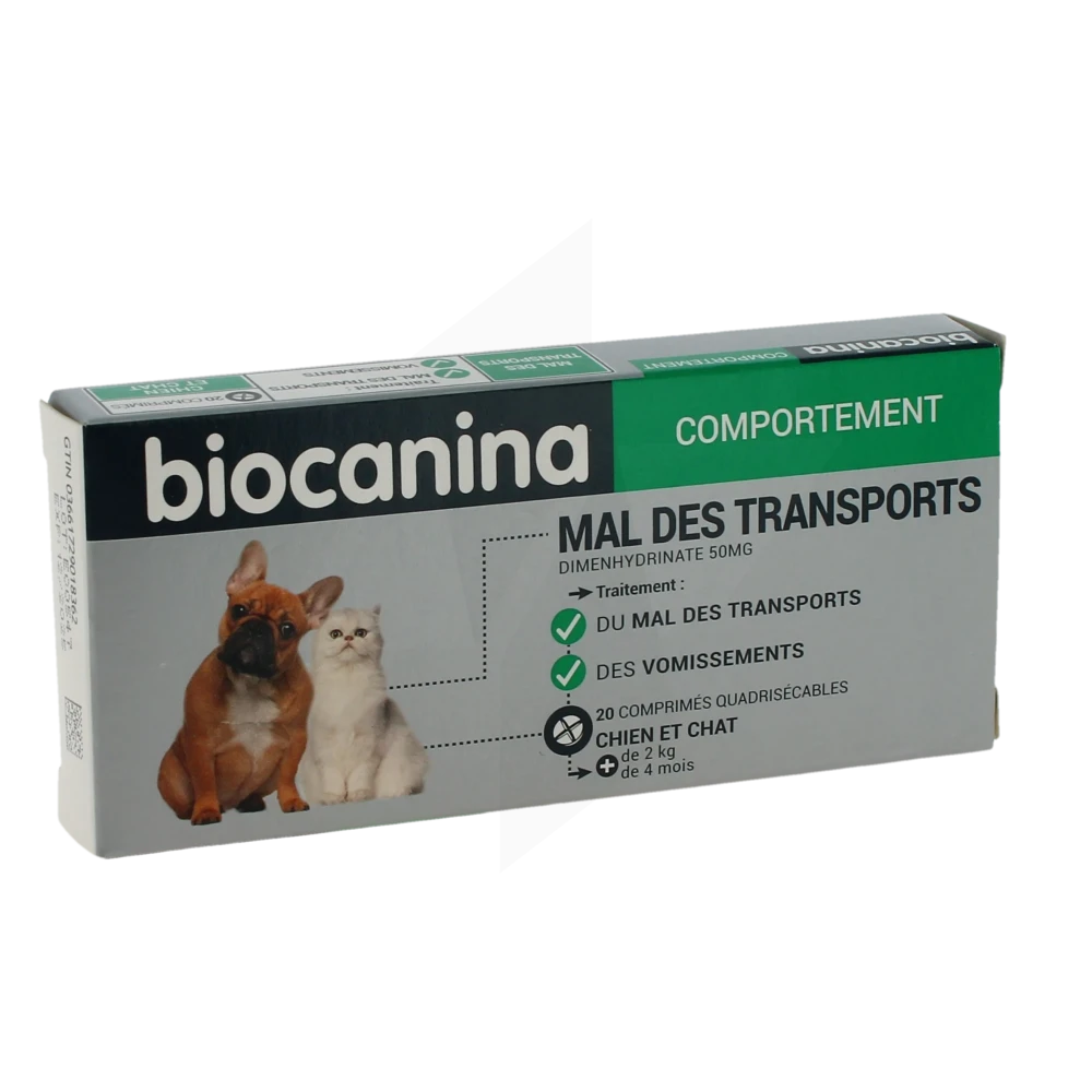 Mal Des Transports Biocanina 50 Mg Comprimes Pour Chiens Et Chats, Comprimé