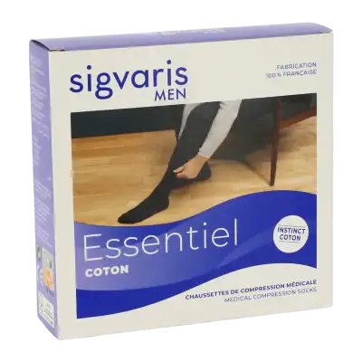 Sigvaris Essentiel Instinct Coton Chaussette Pied Ouvert Classe 2 Homme Noir Normal Xxl à Villeneuve-sur-Lot