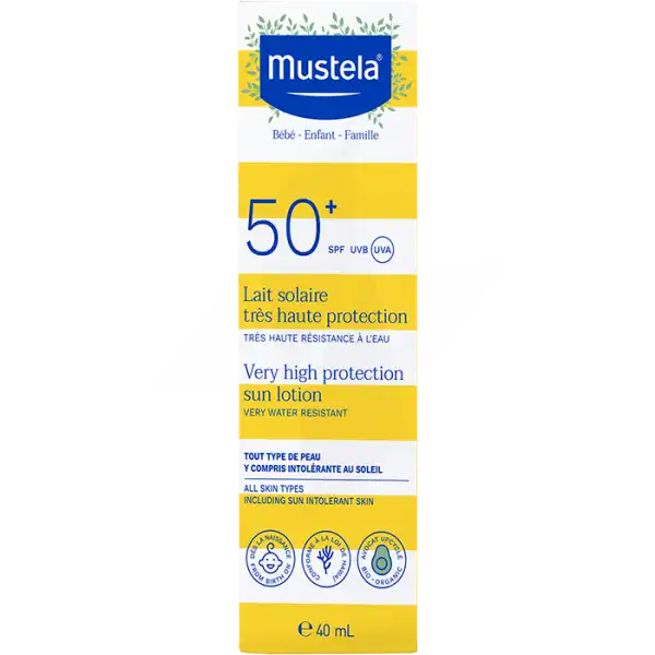Mustela Lait solaire SPF50+ Famille 40 ml