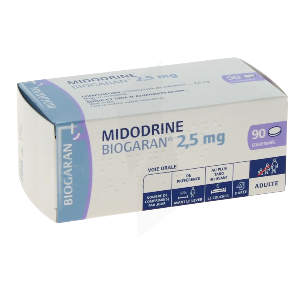 Midodrine Biogaran 2,5 Mg, Comprimé