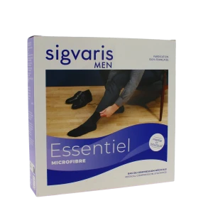 Sigvaris Essentiel Urban Microfibre Bas Auto-fixants Morpho- Classe 2 Homme Noir Normal Xl