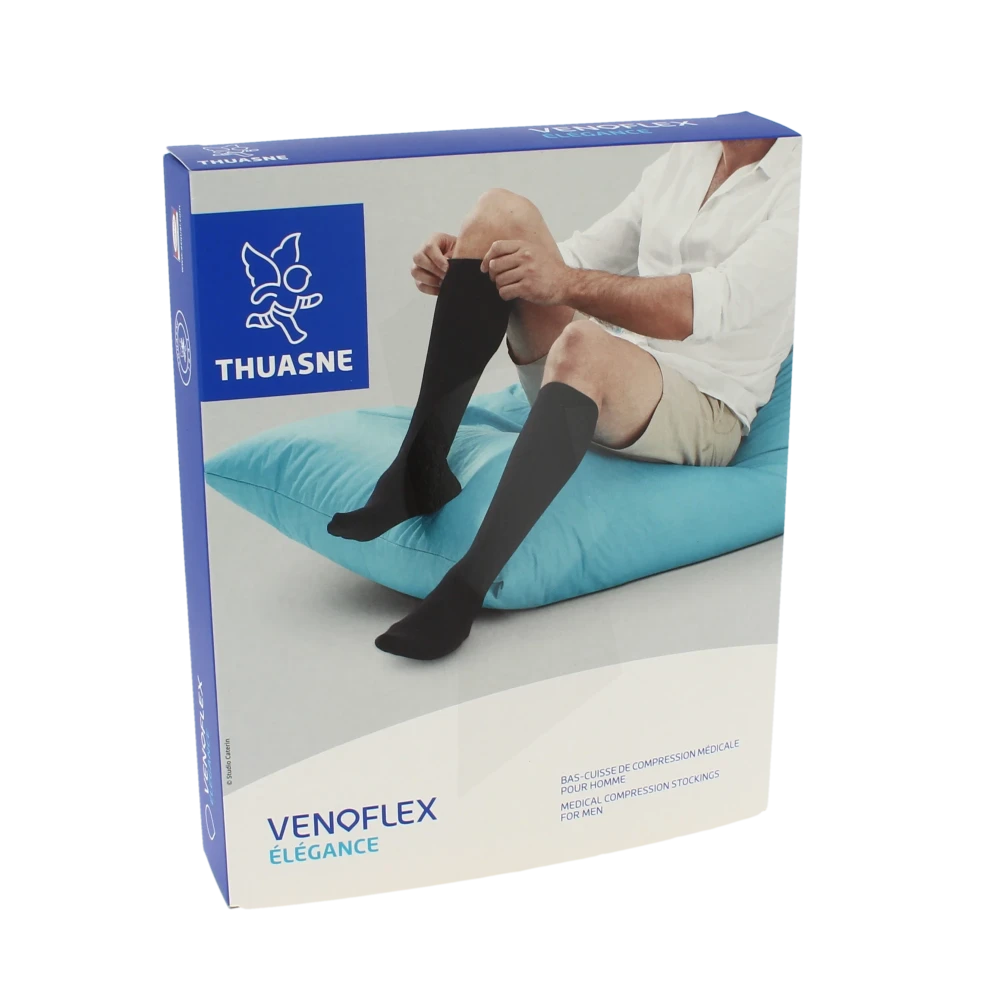 Venoflex Elegance 3 Bas Cuisse Antiglisse Homme Noir Taille 2l