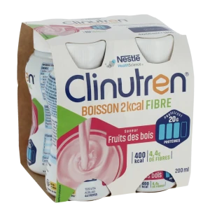 Clinutren Boisson 2 Kcal Fibres Nutriment Fruits Des Bois 4 Bouteilles/200ml