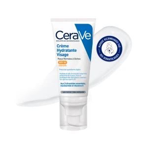 Cerave Crème Hydratante Visage Spf50 Pour Les Peaux Normales à Sèches Tube/52ml