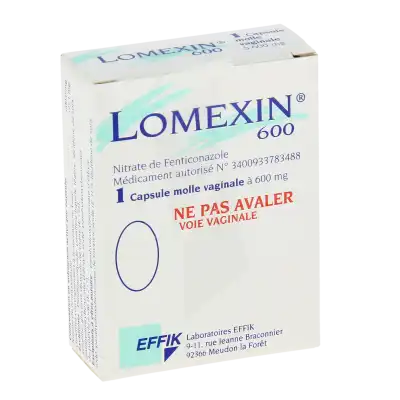 Lomexin 600 Mg, Capsule Molle Vaginale à Agen