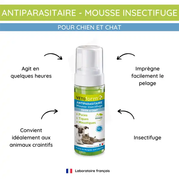 Vetoform Mousse Insectifuge Chat Et Chien 150 Ml
