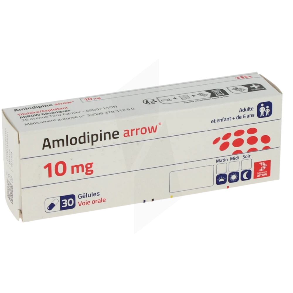Amlodipine Arrow 10 Mg, Gélule