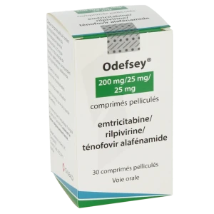 Odefsey 200 Mg/25 Mg/25 Mg, Comprimé Pelliculé