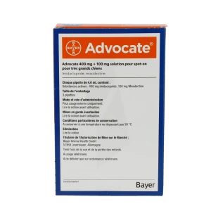 Advocate 400 Mg + 100 Mg Solution Pour Spot-on Pour Tres Grands Chiens, Solution Pour Spot-on