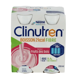 Clinutren Boisson 2 Kcal Fibres Nutriment Fruits Des Bois 4 Bouteilles/200ml