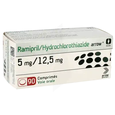 Ramipril/hydrochlorothiazide Arrow 5 Mg/12,5 Mg, Comprimé à Osny