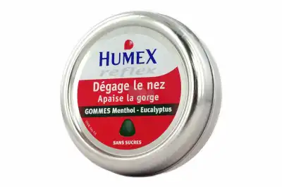 Humex Reflex Gommes Menthol Eucalyptus Sans Sucre 45g à Nice