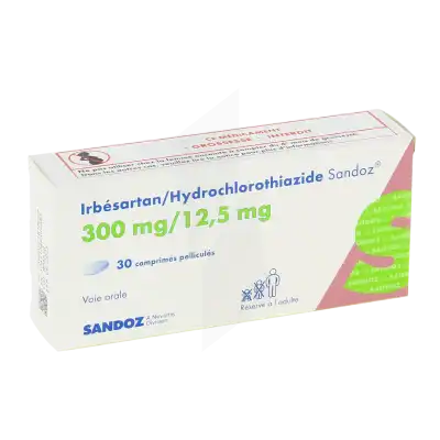 Irbesartan/hydrochlorothiazide Sandoz 300 Mg/12,5 Mg, Comprimé Pelliculé à NANTERRE