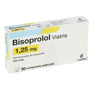 Bisoprolol Viatris 1,25 Mg, Comprimé Pelliculé à Osny