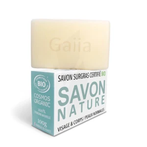 Gaiia Savon à Froid Surgras Neutre Bio Nature Sans Parfum 100g