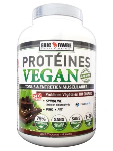 Eric Favre Protéines Vegan 2kg Saveur Chocolat Noisette