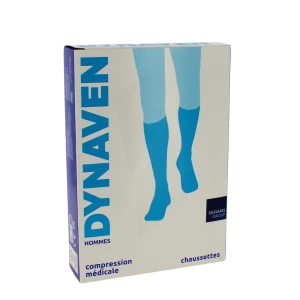 Sigvaris Dynaven Semi-opaque Fin Chaussette Classe 2 Homme Marine Long L