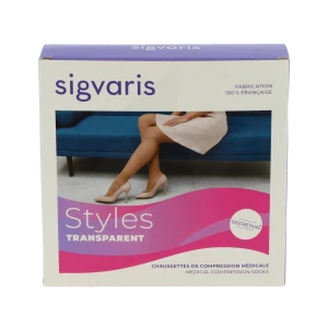 Sigvaris Styles Transparent Chaussettes  Femme Classe 2 Beige 120 Small Long