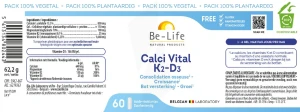 Be-life Calci Vital K2 D3 Gélules B/60