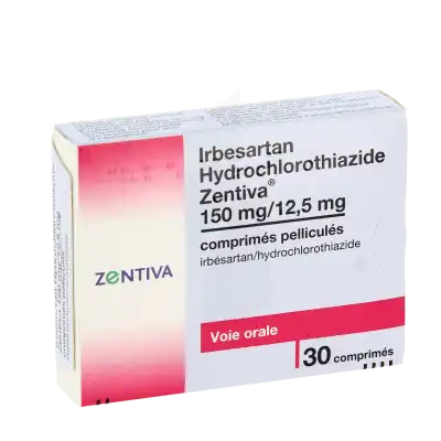 Irbesartan Hydrochlorothiazide Zentiva 150 Mg/12,5 Mg, Comprimé Pelliculé à Clamart