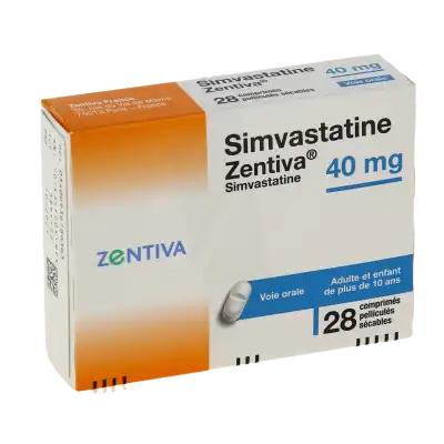 Simvastatine Zentiva 40 Mg, Comprimé Pelliculé Sécable à CHAMPAGNOLE
