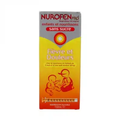 NUROFENPRO 20 mg/ml ENFANTS ET NOURRISSONS SANS SUCRE, suspension buvable édulcorée au maltitol liquide et à la saccharine sodique