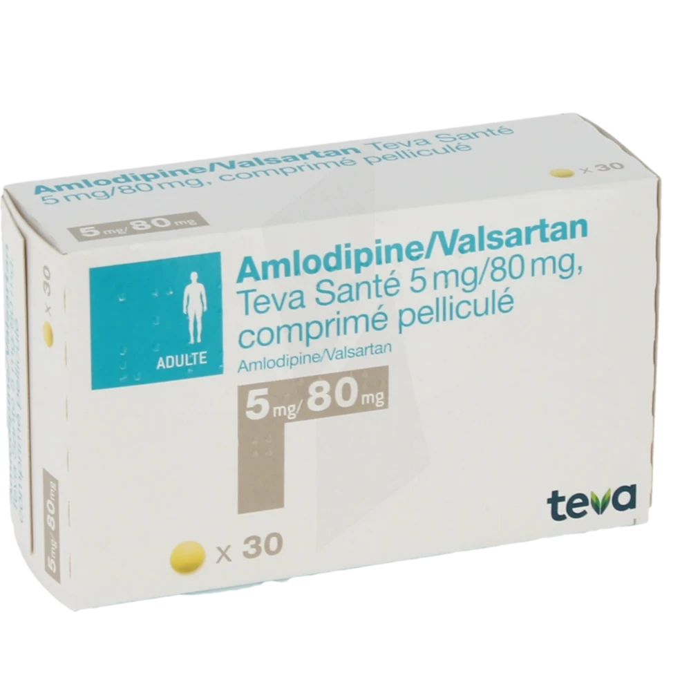 Amlodipine/valsartan Teva Sante 5 Mg/80 Mg, Comprimé Pelliculé