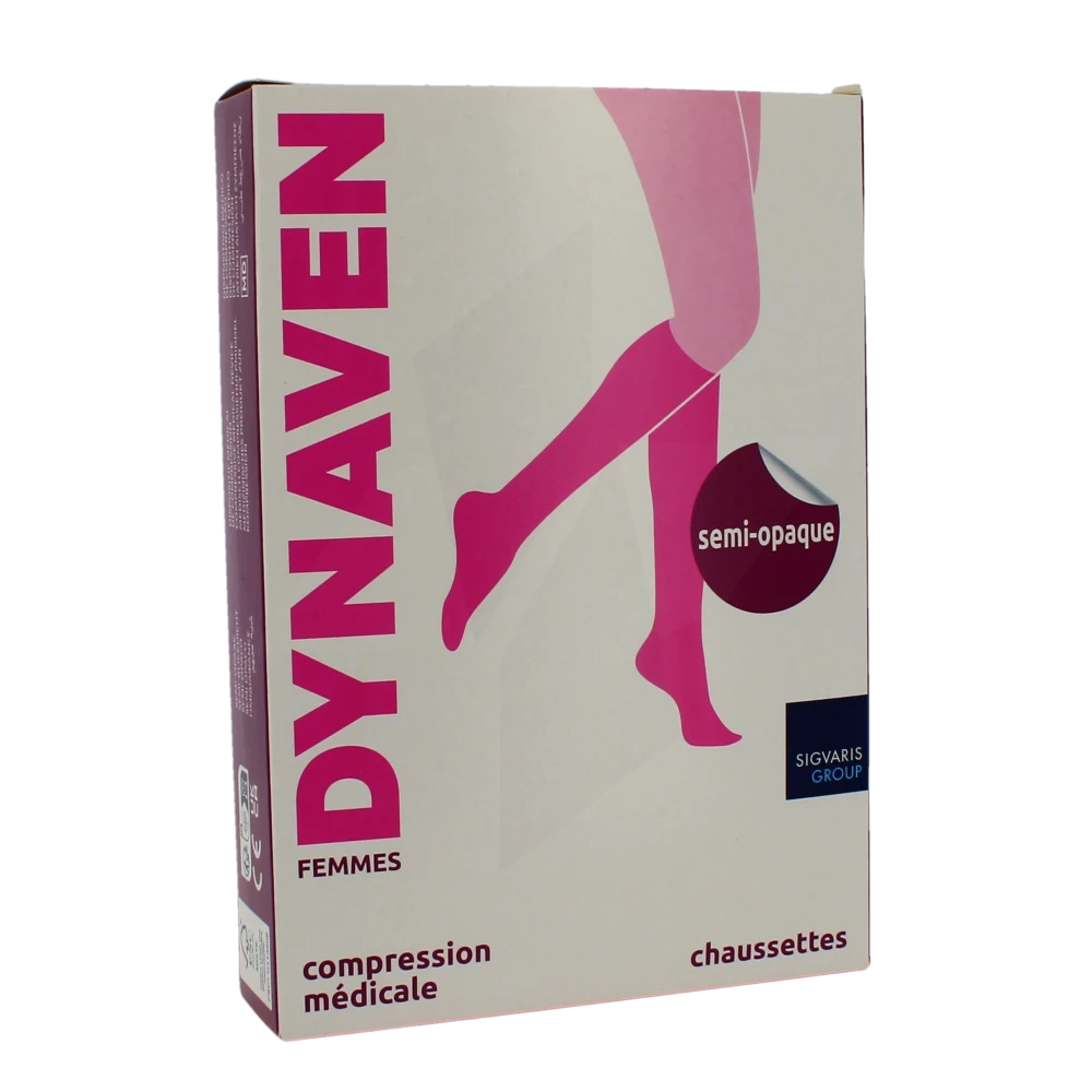 Sigvaris Dynaven Semi-opaque Chaussette Classe 2 Femme Noir Normal S+
