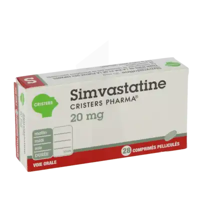 Simvastatine Cristers Pharma 20 Mg, Comprimé Pelliculé à Bordeaux