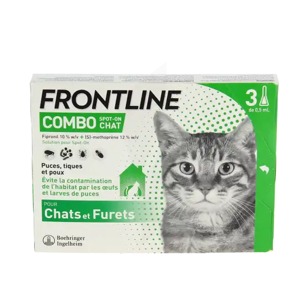 Frontline Combo 50,00 Mg / 60,00 Mg Solution Pour Spot-on Pour Chat, Solution Pour Spot-on