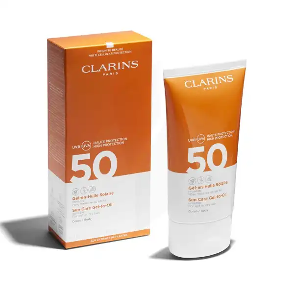 Clarins 50 Gel-en-huile Solaire Spf50, Corps 150ml