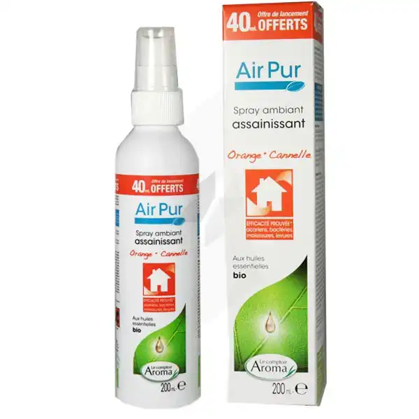 Airpur Spray Ambiant Assainissant Orange Cannelle Le Comptoir Aroma 200ml