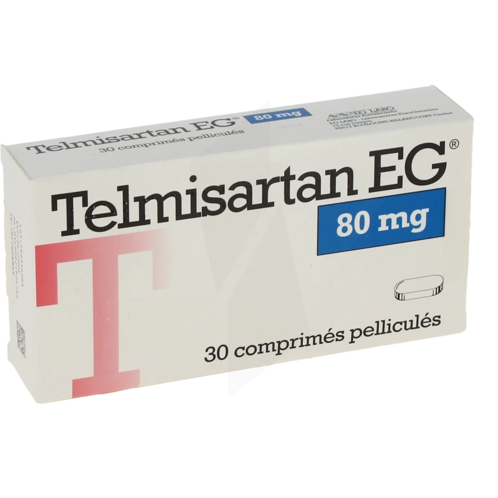 Telmisartan Eg 80 Mg, Comprimé Pelliculé