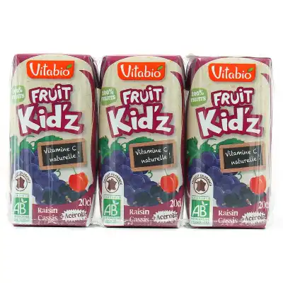 Vitabio Fruit Kid'z Jus Pomme Raisin 3briques/20cl à QUETIGNY