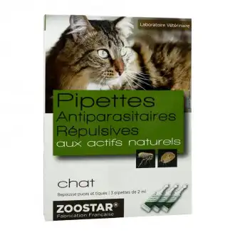 Zoostar Pipettes Antiparasitaires Répulsive - Chats à MARSEILLE