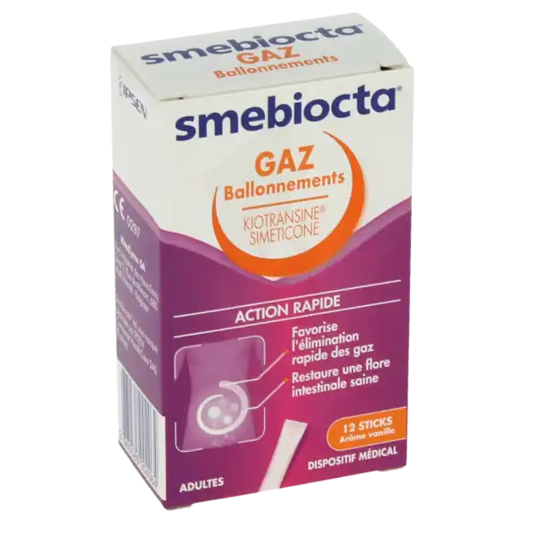 Smebiocta Gaz Et Ballonnements Poudre 12 Sticks/2g