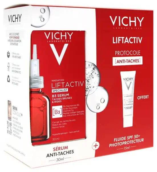 Vichy Liftactiv B3 Sérum Taches Brunes Et Rides Fl Pompe/30ml+mini Uv Âge