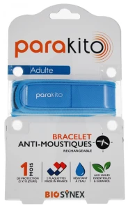Parakito Color Bracelet Rechargeable Anti-moustique Adulte Bleu B/2