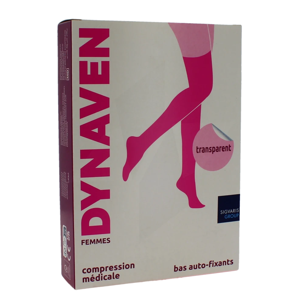 Sigvaris Dynaven Transparent Bas Auto-fixants Classe 2 Femme Beige Bronzé Long M