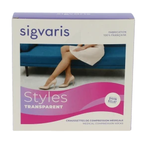 Sigvaris Styles Transparent Chaussettes  Femme Classe 2 Beige 140 Medium Normal