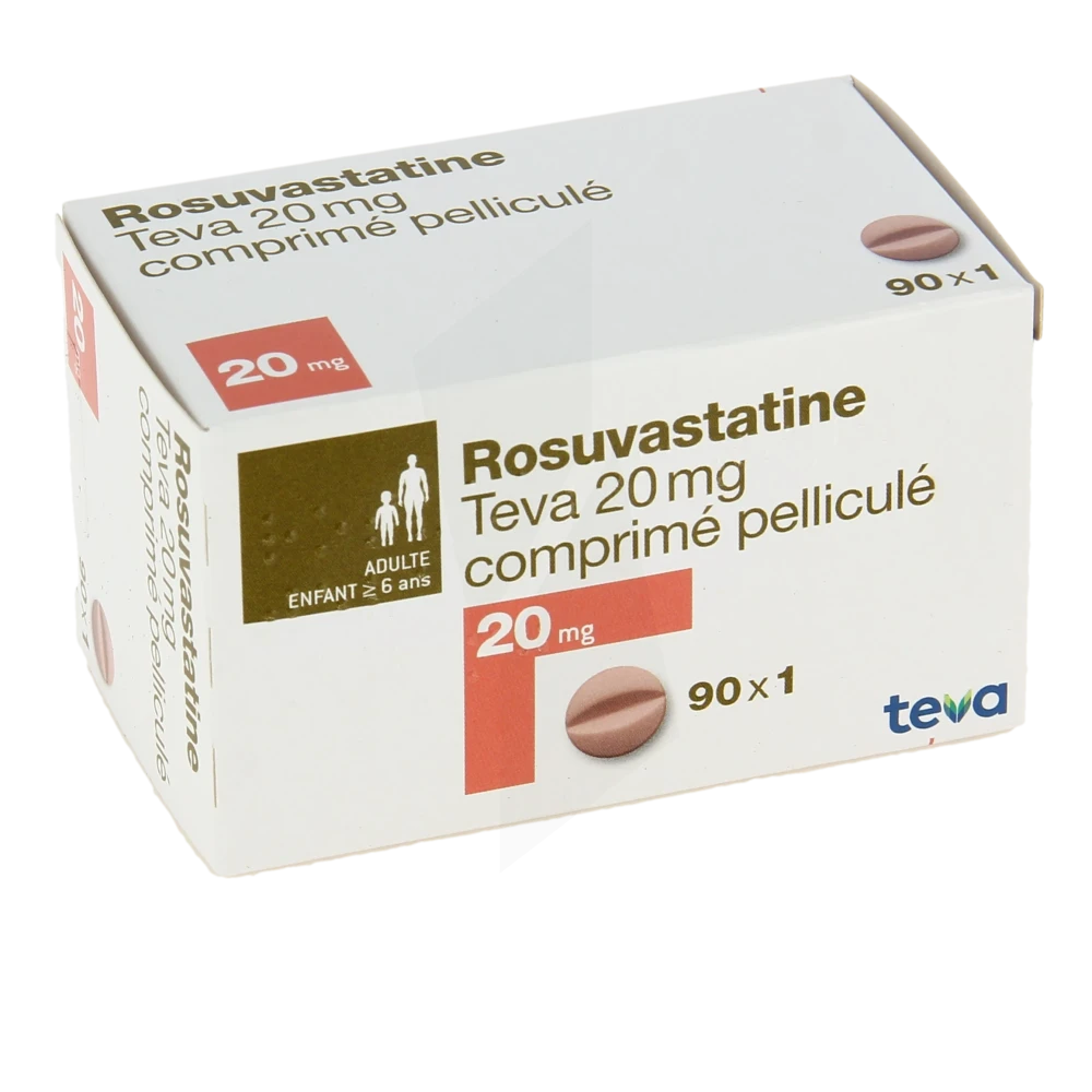 Rosuvastatine Teva 20 Mg, Comprimé Pelliculé