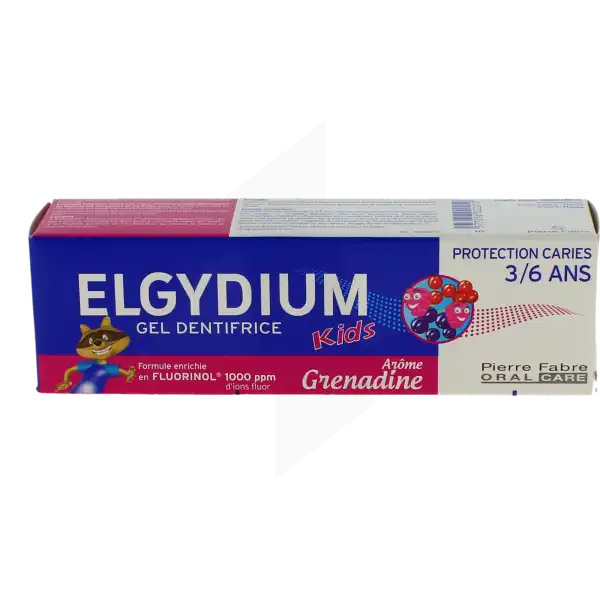 Elgydium Dentifrice Kids 2/6 Ans Grenadine Protection Caries Tube 50ml