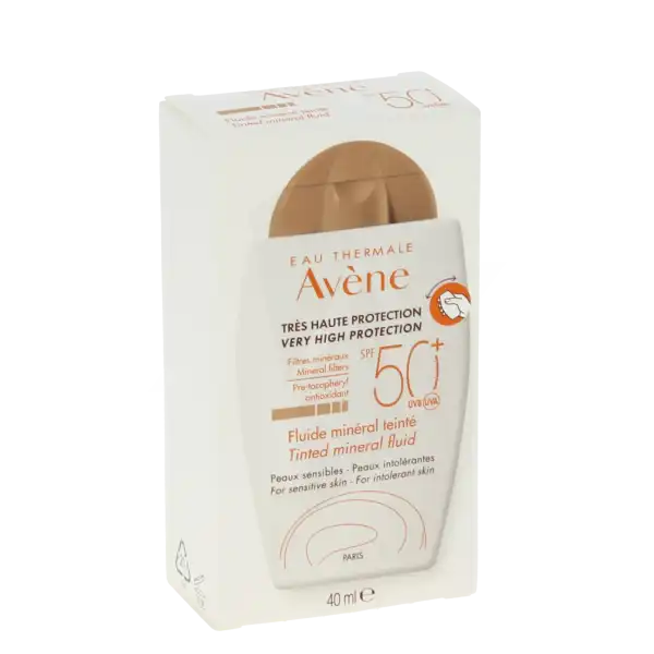 Avène Eau Thermale Solaire Spf50+ Minéral Fluide Teinté Fl/40ml