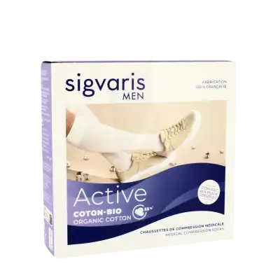 Sigvaris Active Coton Bio 55% Chaussette Classe 2 Homme Noir Long M à BOURG-SAINT-MAURICE