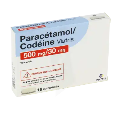 Paracetamol/codeine Viatris 500 Mg/30 Mg, Comprimé à Paris